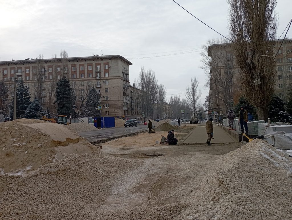 Скандальное благоустройство Аллеи Героев в Волгограде продолжается: уже высадили 150 хвойных деревьев