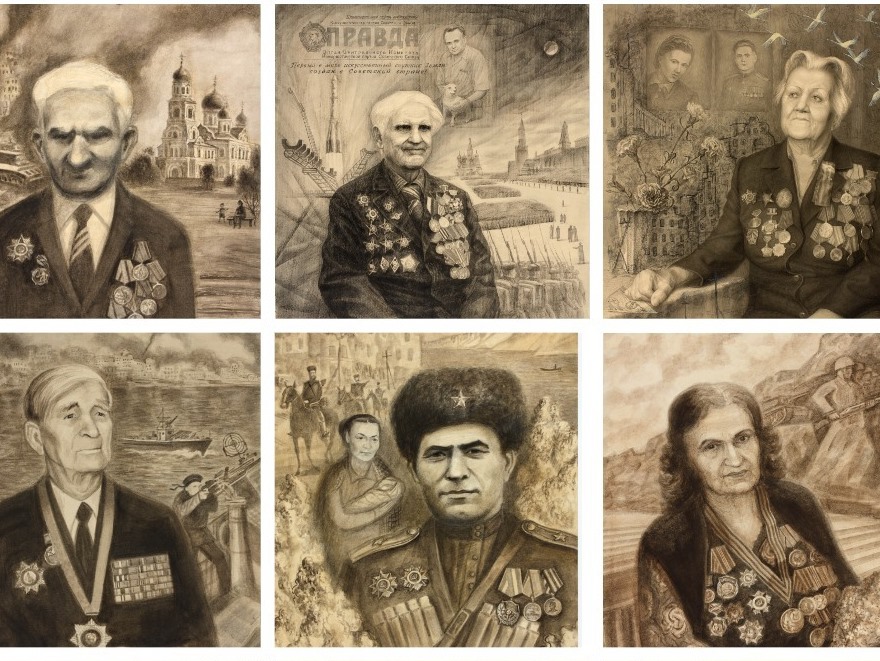 Выставка портретов участников ВОВ открылась в Волгоградском институте искусств и культуры